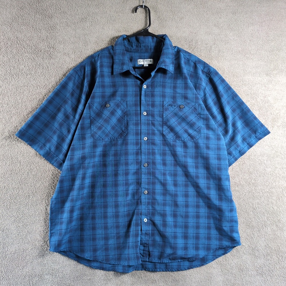 ORVIS Mens Plaid Short Sleeve Button Up Shirt XXL Classic Collection‎